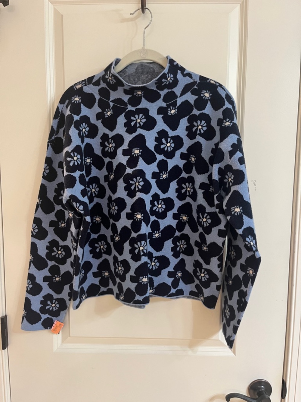 Anthropologie Maeve Blue Flower Sweater